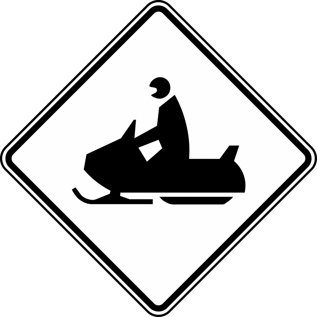 Snowmobile Crossing, Black and White