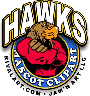 Hawk mascot clipart on image 