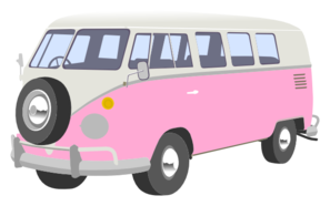 Pink Camper Van Clip Art 