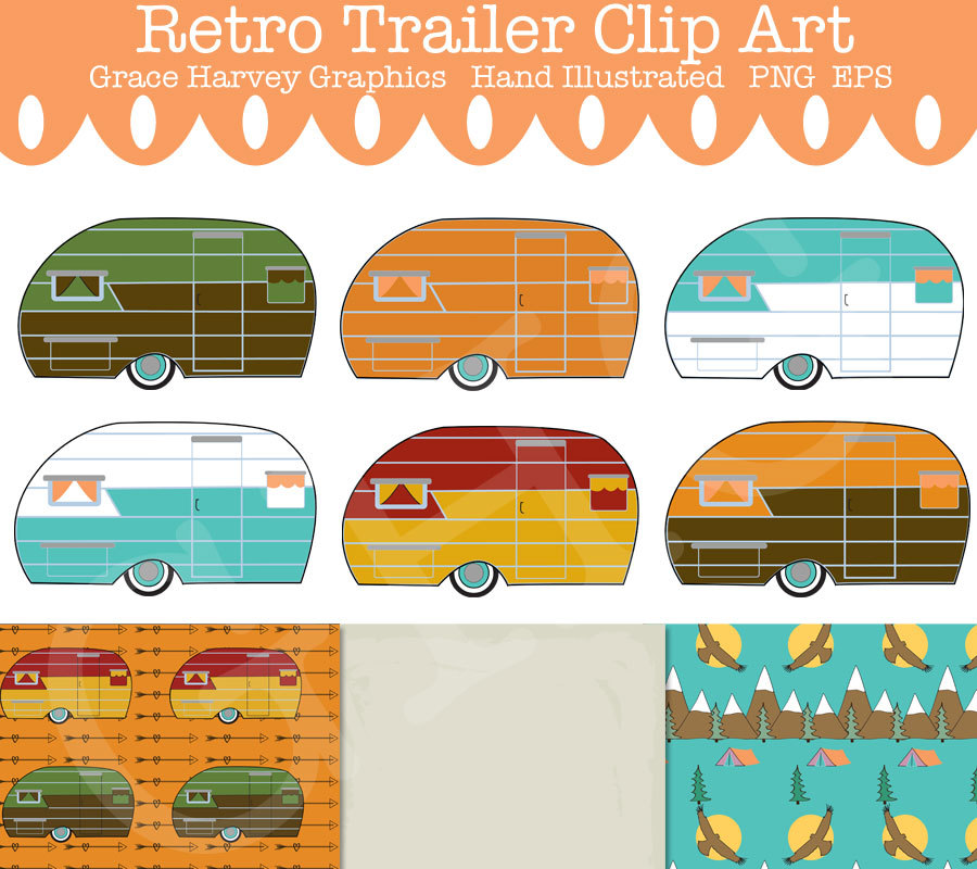 Popular items for camper clip art