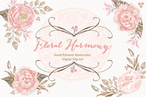 Vector Floral Harmony/Lace clipart ~ Illustrations on Creative Market