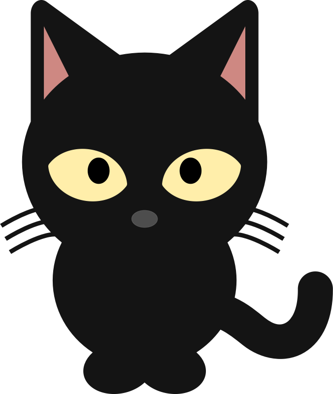 Black Cat Face Clipart 