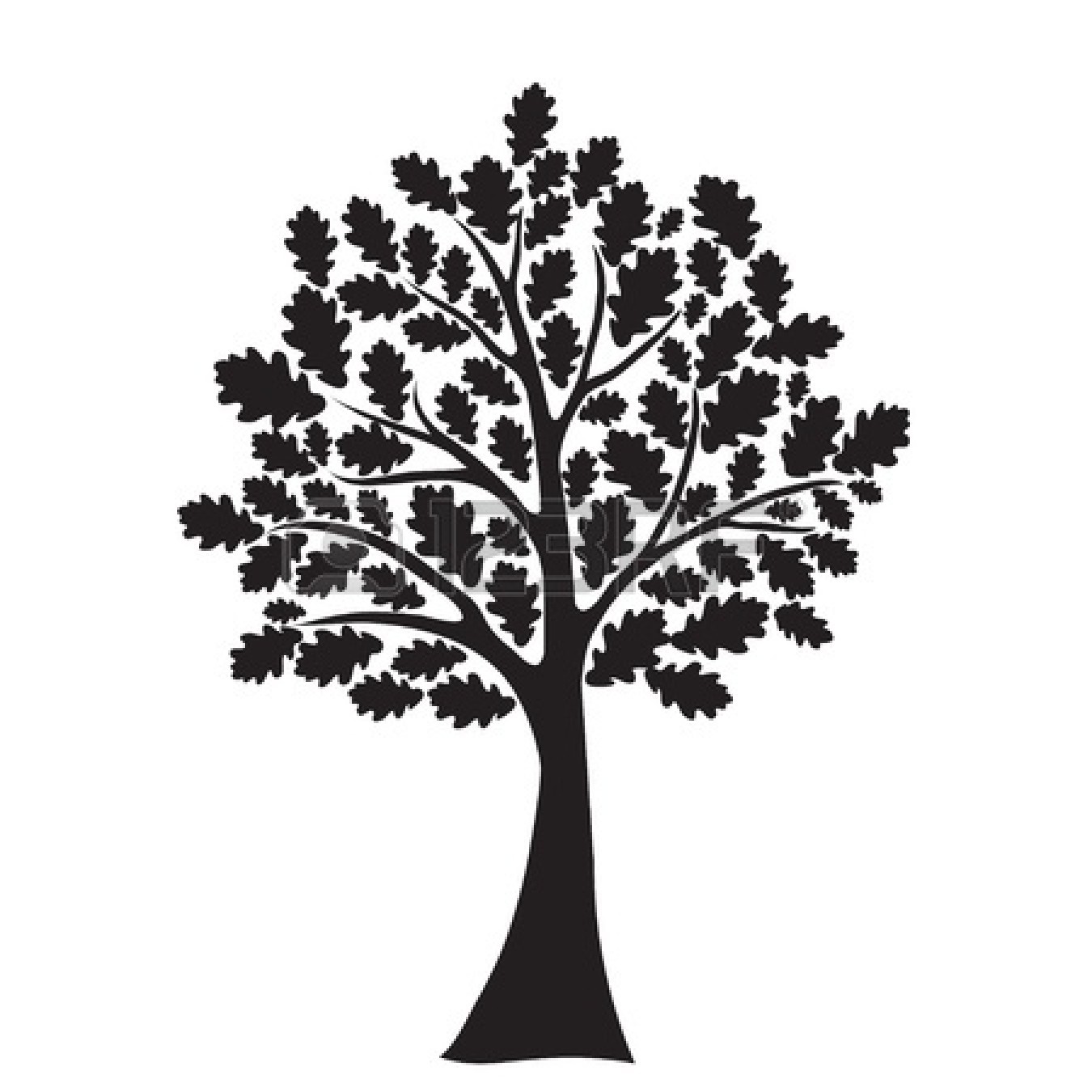 Tree clip art oak tree clipart black and white image - Clip Art Library
