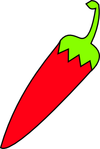 Red Chili With Green Tail Clip Art 