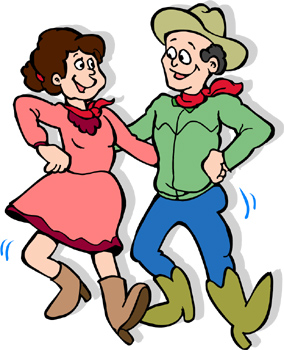 Cowboy Line Dance Clip Art