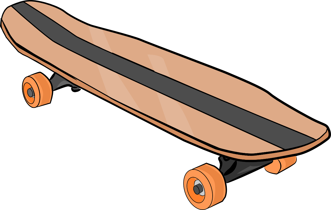 Skateboard Clipart Black And White