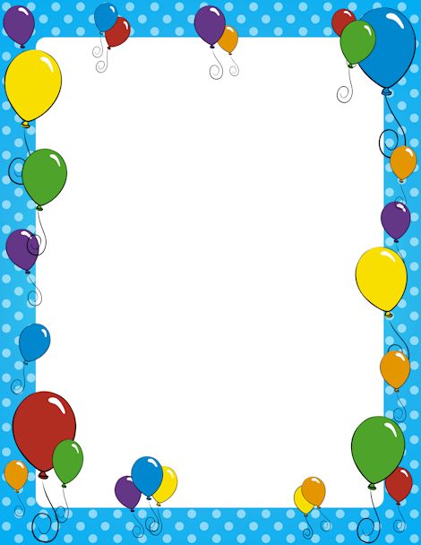 Balloon page border. Free downloads at clipart free