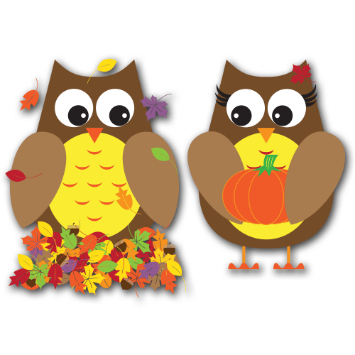 Fall Owls Clip Art SVG � DesignAbility