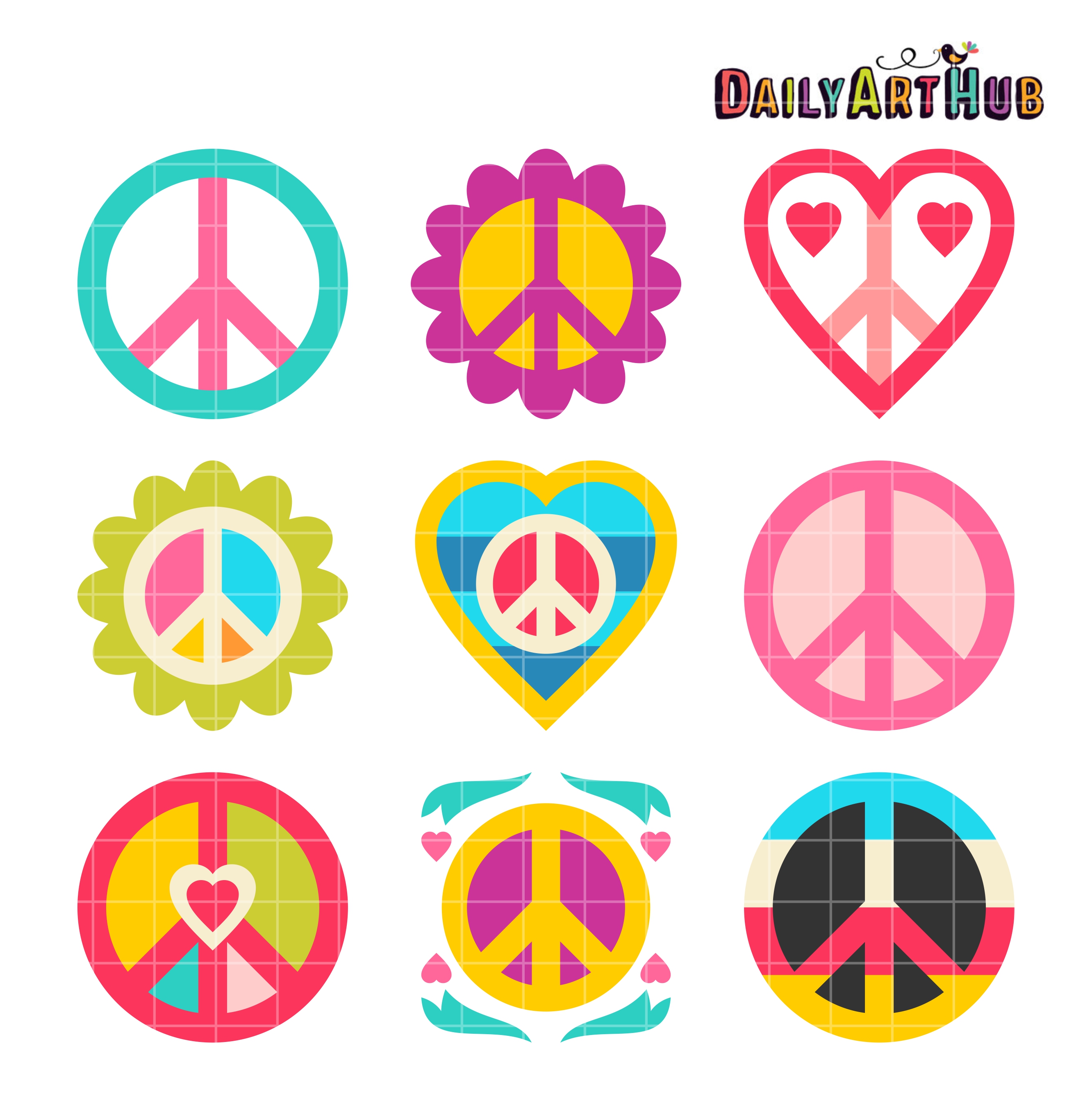 Peace and love clipart.