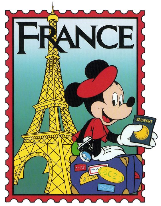 epcot mickey france stamp clip art