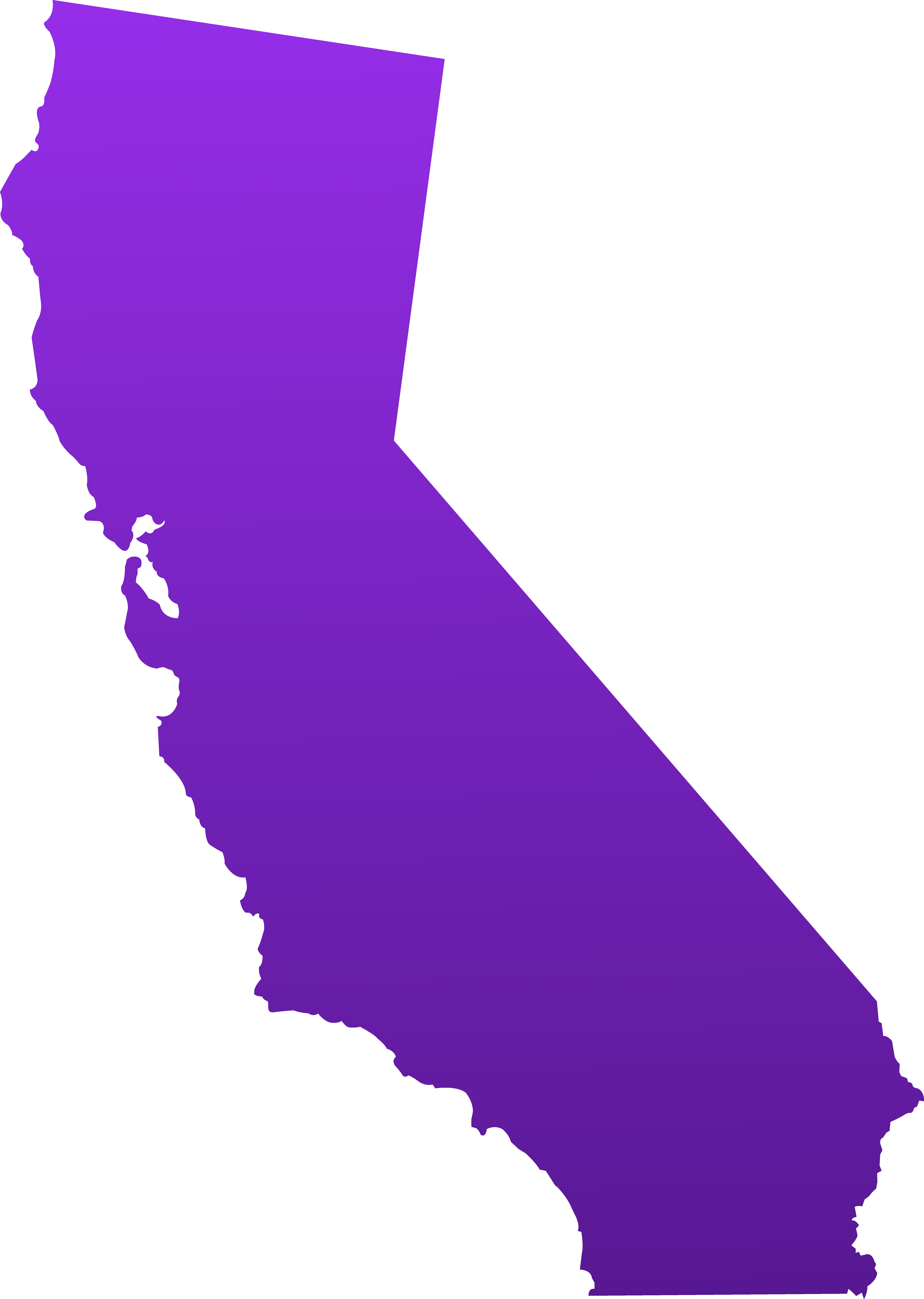 Clipart California Outline And Flag Solid California 6662