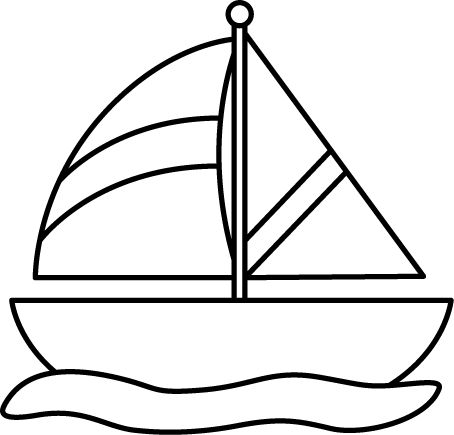 Boat clipart black and white