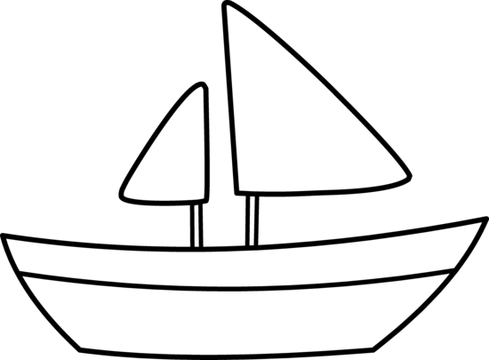 Boat black and white clipart