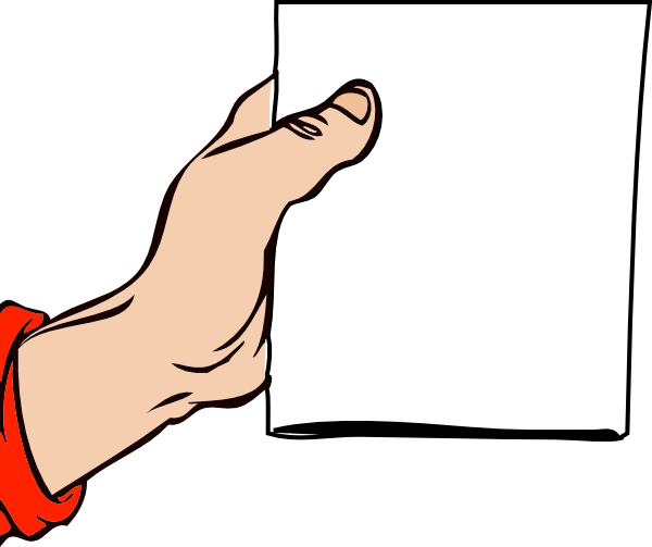 Hand Holding Brochure Clip Art 