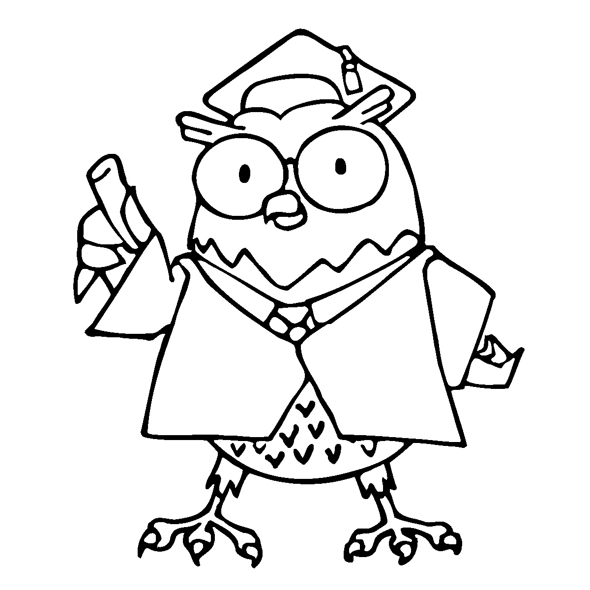 Owl Coloring Page Clipart