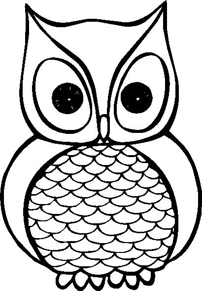 Owl black and white clip art