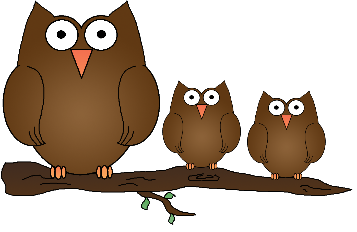 Owl clipart image wise old owl cartoon owl on a tree branch