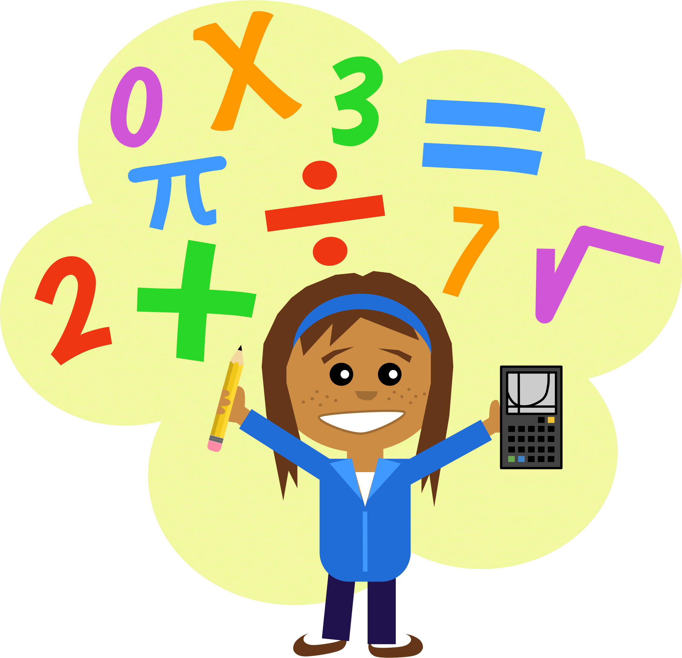 Clip Art Of Math In Primary School Students Clipart
