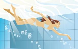 Swimming clip art Free Vector