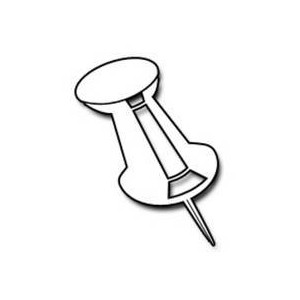 Free Clipart Picture of a White Push Pin