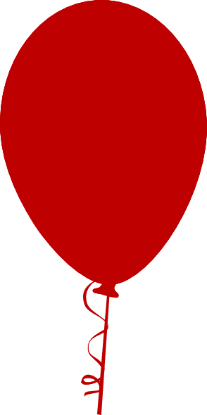 Straight Flat Red Balloon Clip Art 