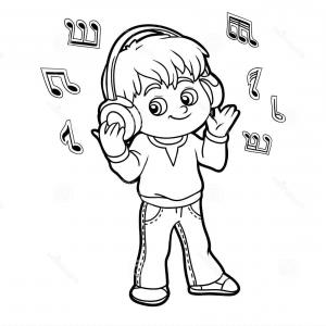 Best Listening To Music Clipart Black And White Graphic