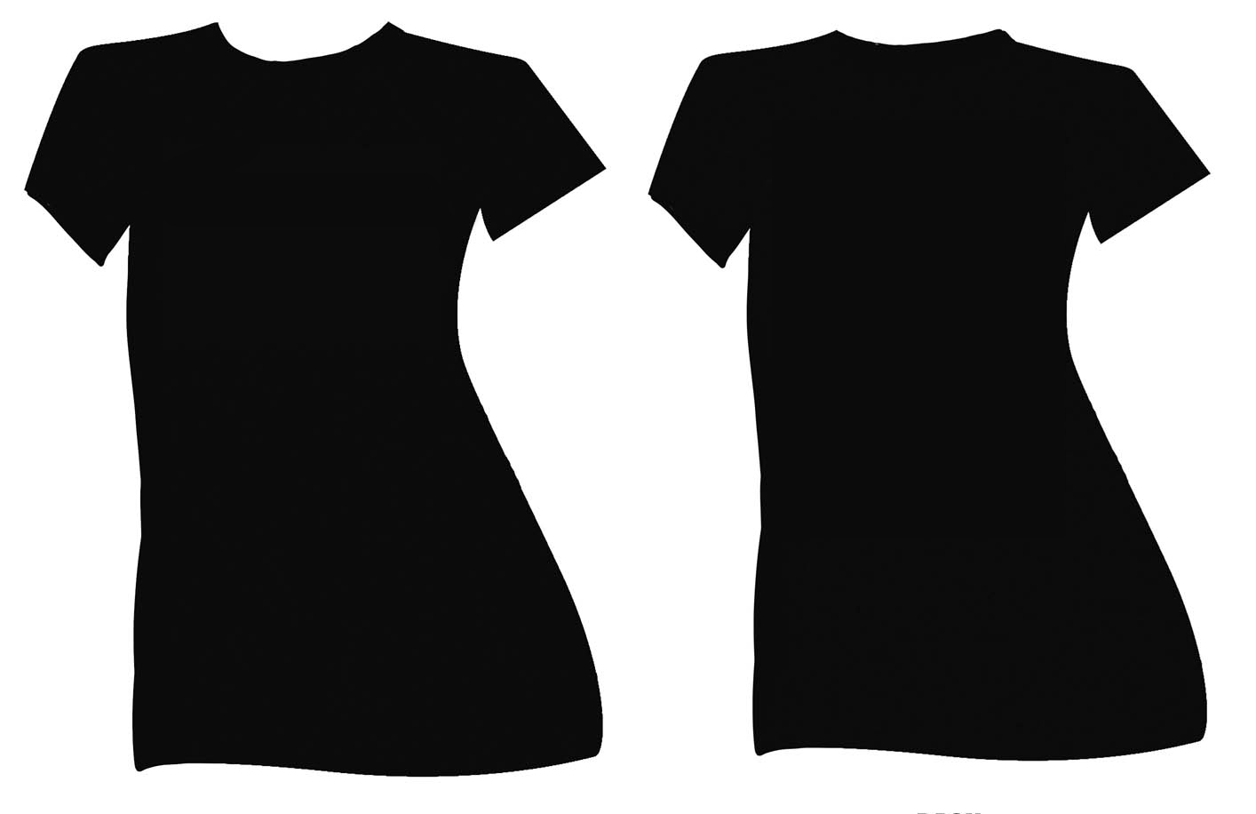 Black Womens T Shirt Template Clip Art Library