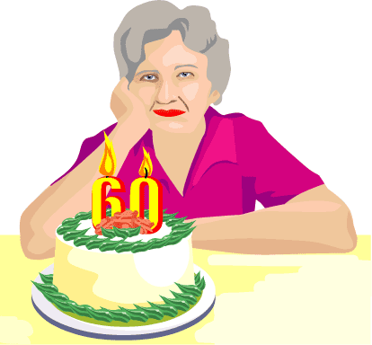 60th Birthday Cake Clipart