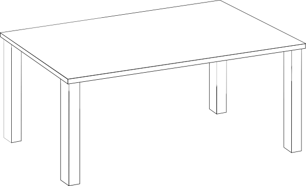 Black and white art table clipart