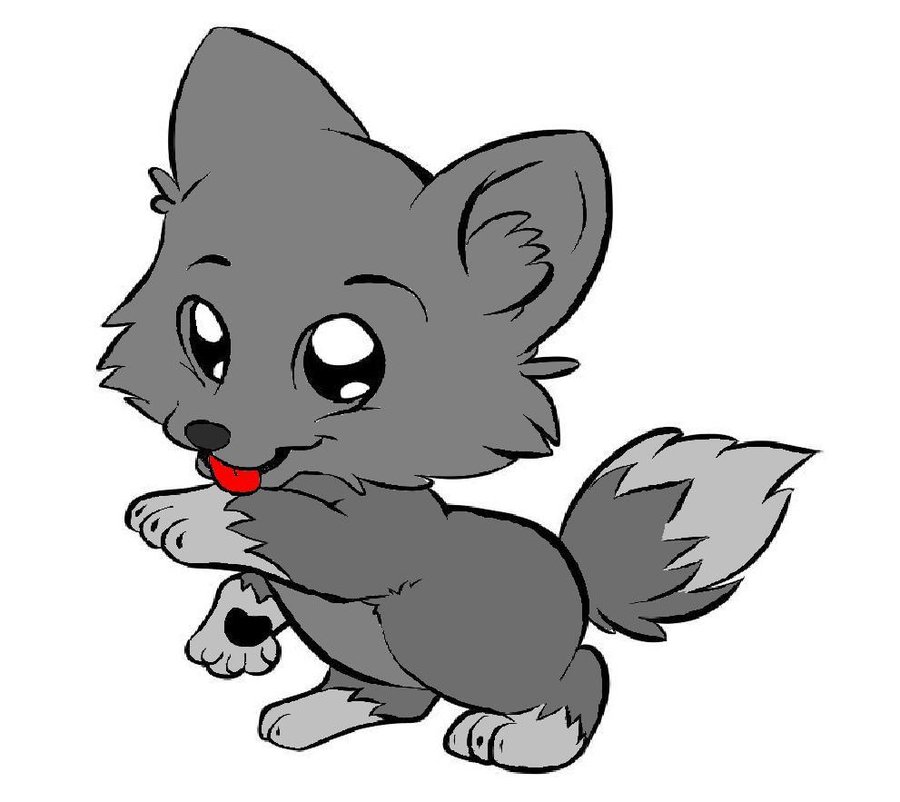 cute baby wolf cartoon - Clip Art Library