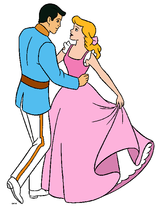 Cinderella and Prince Charming Clip Art Image