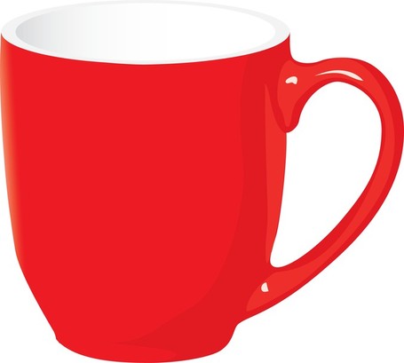 Red cute coffee cups clipart