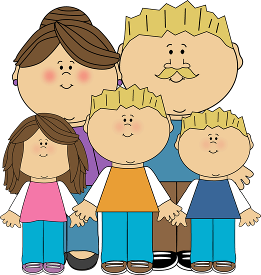 Girl helping family clipart