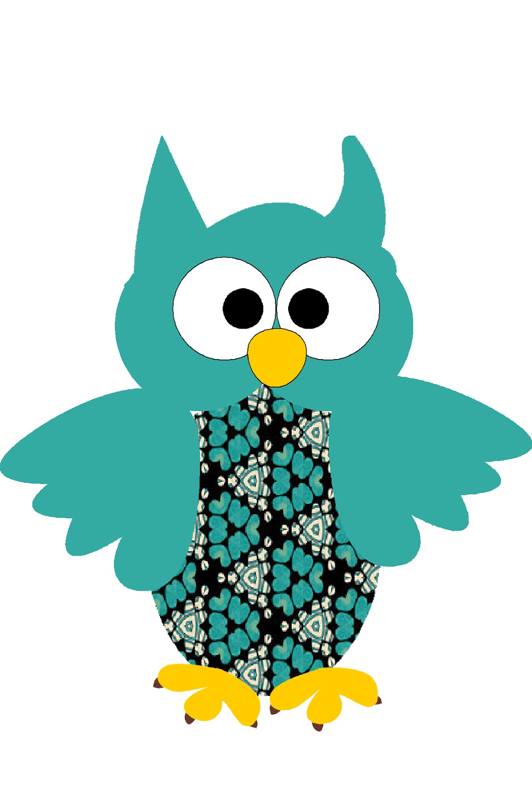 Turquoise owl clipart