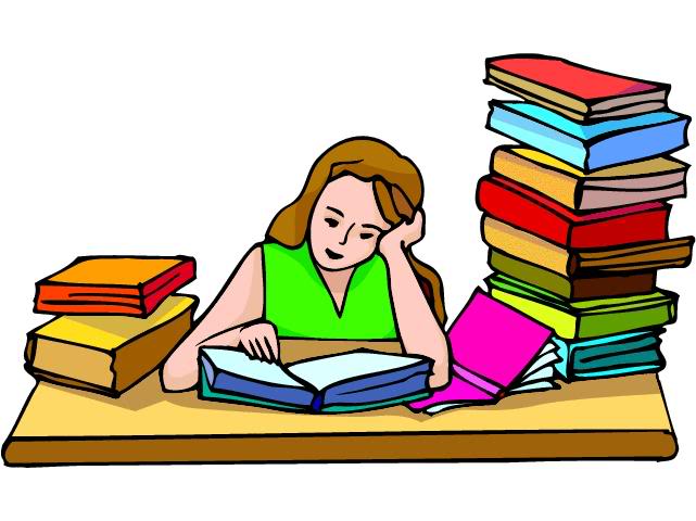 Girl studying clipart