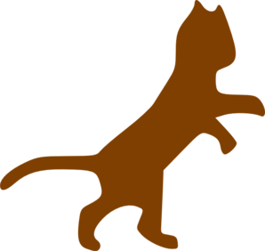 Brown Dancing Cat Clip Art 