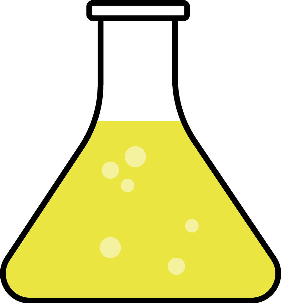 Yellow science flask Clipart