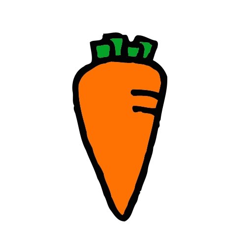 Orange Carrot Outline Clipart