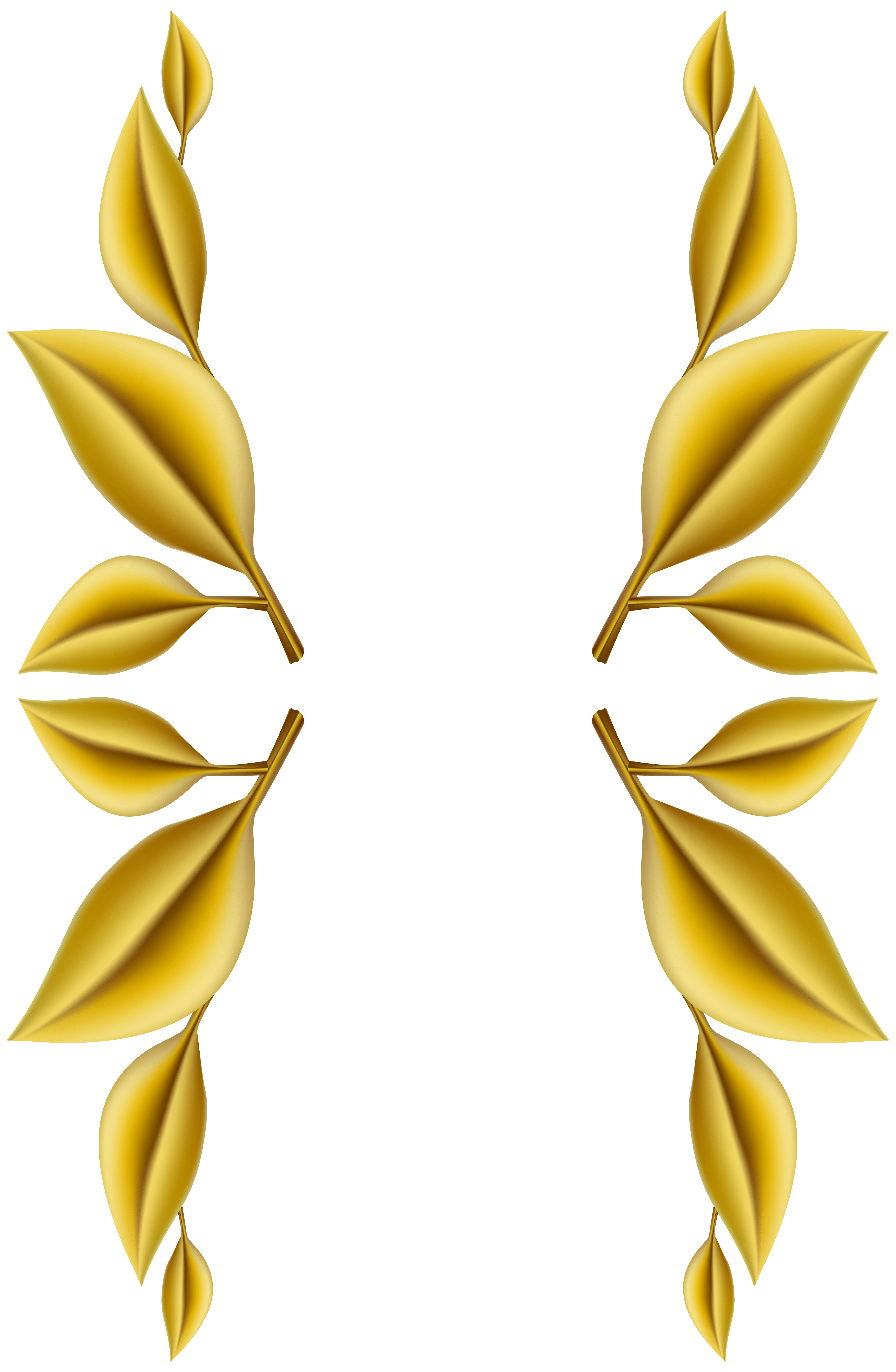 Gold Leaves Decoration PNG Clip Art Image