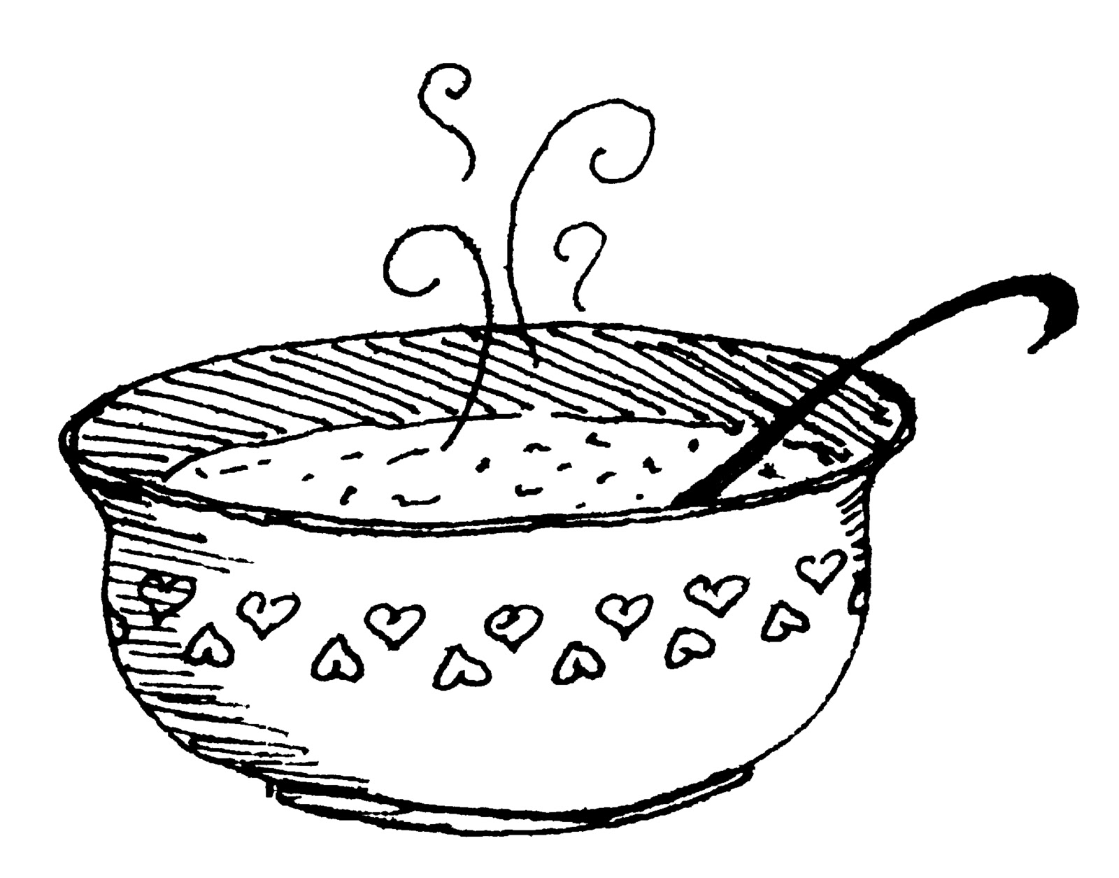 Stew clipart black and white