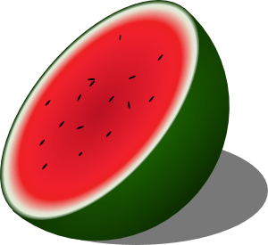 Half watermelon clipart