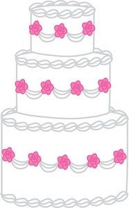 Pink wedding cake clipart