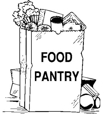 Church food drive black and white clipart