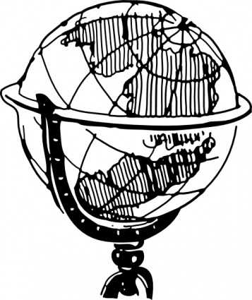 Globe Clipart Black And White