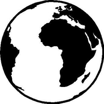 Globe Image Black And White Clipart