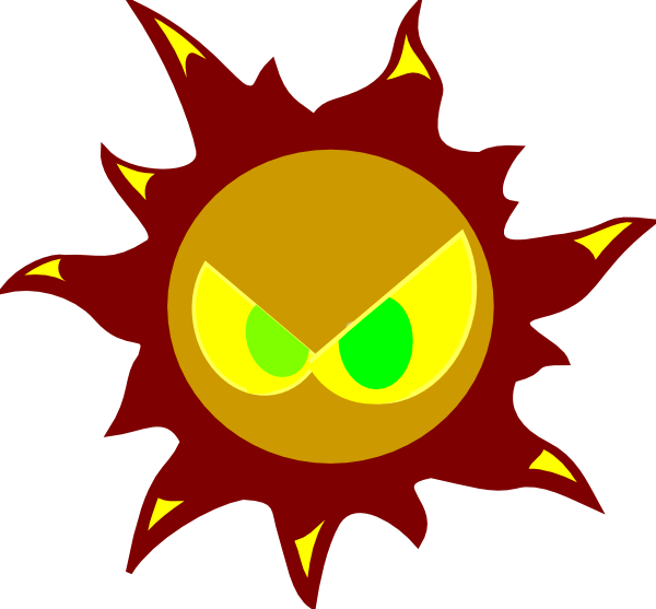 Angry sun clipart