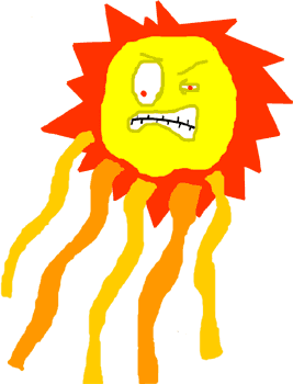 Angry Cartoon Sun
