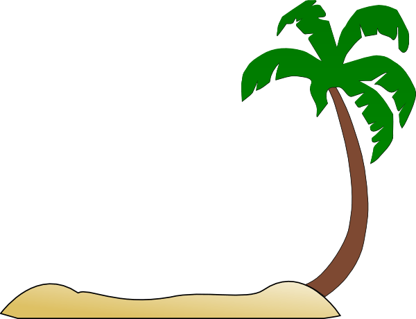 Beach sun palm tree clipart