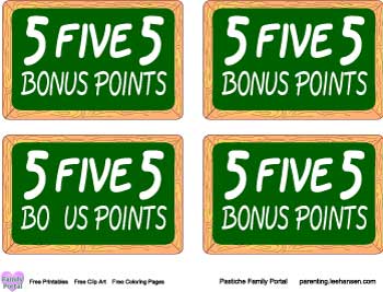 5 Bonus Points Clipart