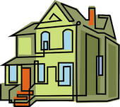 Old house big porch clipart
